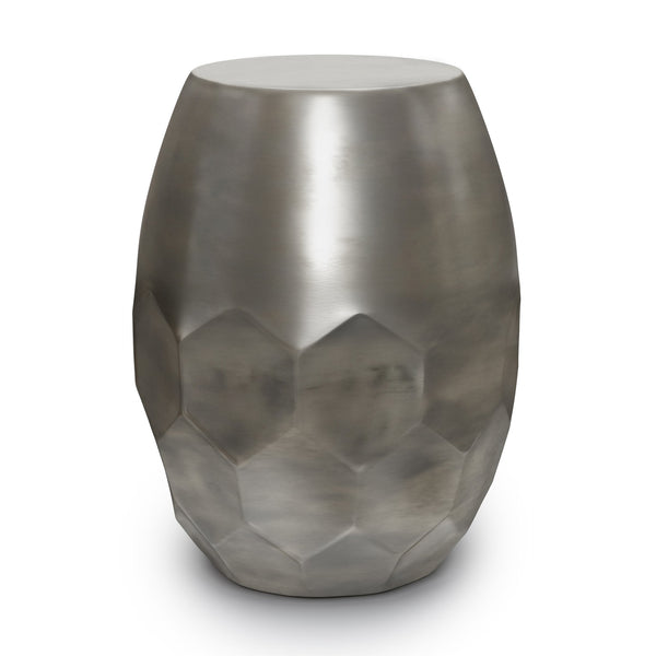 English Elm Flanigan Metal Accent Table with Handcrafted Honeycomb Drum Design in Antique Copper Finish, 19.5" H Gray B136P158969