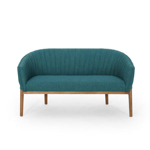 English Elm Loveseat Mid-century Modern Channel Tufted Upholstered Sofa with Rubberwood Tapered Legs 65780.00FT