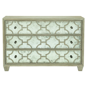 Bernhardt Bernhardt Santa Barbara Three-Drawer Chest With Antiqued Mirrored Fronts, Cerused Oak Sandstone Finish 385116