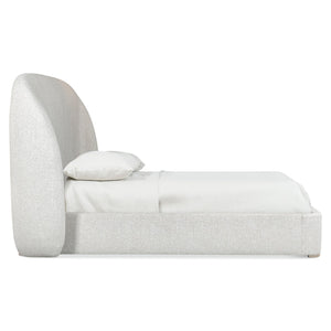 Bernhardt Bernhardt Loggia Shelter Bed Queen — Sculpted Upholstered Headboard, Performance Fabric, Oak Feet, Cozy Cocooning Design K2211