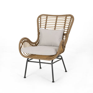 English Elm Tapscott All-weather Rattan Outdoor Accent Chairs Set of 2 with Cushions 65044.00LBRN