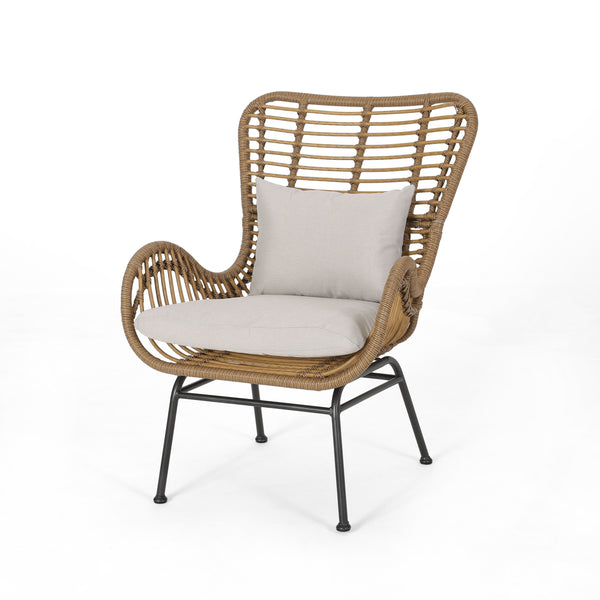 English Elm Tapscott All-weather Rattan Outdoor Accent Chairs Set of 2 with Cushions 65044.00LBRN