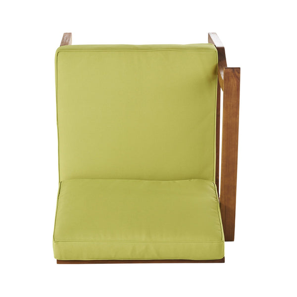 English Elm Perla Armless Accent Chair Tailored Low Profile Upholstered Seat for Living Room Green 58941.00L-R-CON-M2GRN