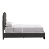 Homelegance By Top-Line Cosette Adjustable Diamond Tufted Camelback Bed Black Linen