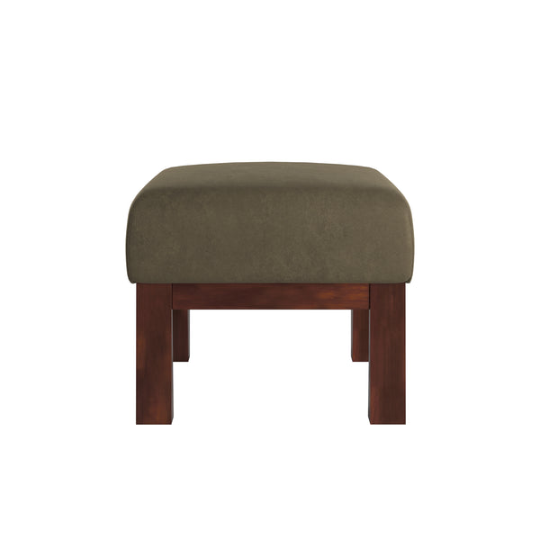 Homelegance By Top-Line Parcell Mission-Style Dark Oak Finish Wood Ottoman Green Wood
