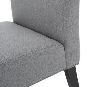 English Elm Accent Chair with Rubberwood Legs Plush Upholstered Seat for Living Room or Bedroom 57764.00GEY