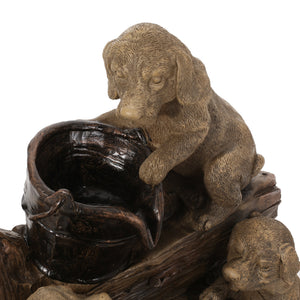 English Elm Christopher Knight Home® - DIMMOCK Handcrafted 22.75" Weather-Resistant Polyresin Fountain with Pump, Underwater Lights & Puppies 71785.00LBRN