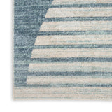 Nourison Astra Machine Washable ASW03 Machine Made Power-loomed Borderless Design Indoor Only Mid-Century Modern Scandinavian Rug Blue, Blue 100% Polyester 99446988386