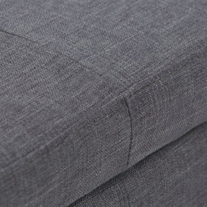 English Elm Castleford Storage Ottoman with Hidden Storage and Tufted Vegan Faux Leather Bench for Entryway Dark Gray B136P158182