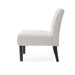 English Elm Accent Slipper Chairs Set of Two Button Tufted Plush Upholstered Living Room Pair 70752.00BGE