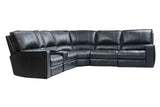 Parker House Parker Living Rockford - Verona Black 6 Piece Modular Power Reclining Sectional with Power Adjustable Headrests Verona Black Top Grain Leather with Match (X) MROC-PACKA(H)-VBK