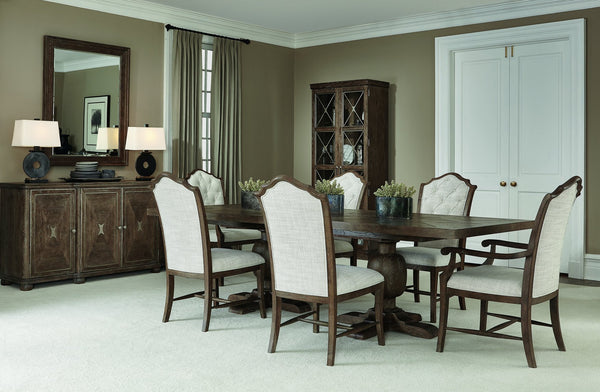 Bernhardt Bernhardt Rustic Patina Side Chair Peppercorn — Weathered White Oak, Button-Tufted, Casual Traditional Elegance 387561D