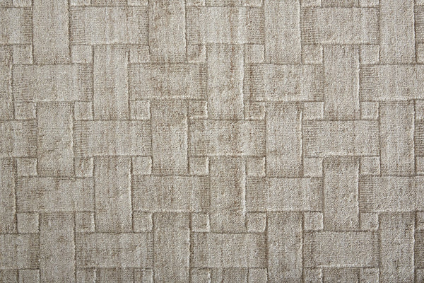 Feizy Rugs Redford Handwoven Geometric Rug Collection - Stylish, Durable, And Artisan Crafted For Modern Homes Ivory Viscose,Wool Red8669ftan000f00