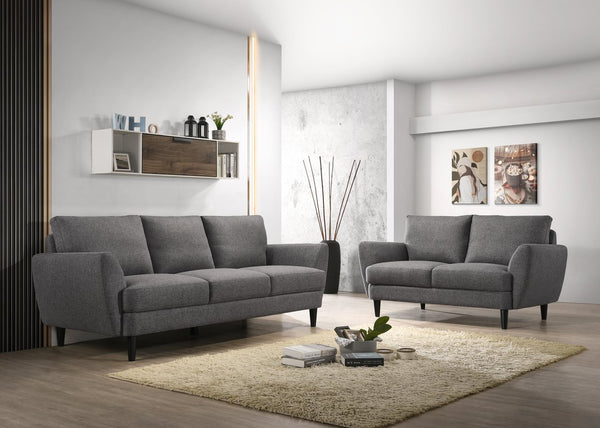 Porter Designs Porter Burnside Contemporary Upholstered Sofa Set - Chic Design With Comfort & Durability For Living Spaces Gray Fabric 01-216-01-3665