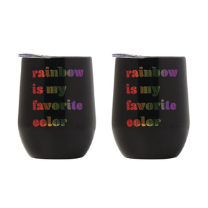 Lenox Cambridge 12 Oz My Favorite Rainbow Wine Tumblers, Black, Set of 2 NO COLOR METAL EPRD40CB2DS