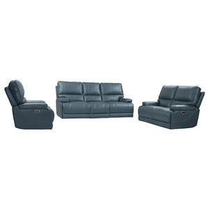 Parker House Parker Living Whitman - Verona Azure - Powered By Freemotion Power Reclining Sofa Loveseat and Recliner Verona Azure Top Grain Leather with Match (X) MWHI-321PH-P25-VAZ