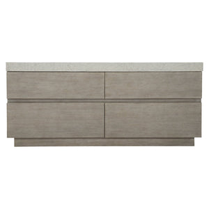Bernhardt Bernhardt Ritter Dresser With Flint Oak Case & Sand Grey Cast Concrete Top, 4 Soft-Close Drawers, 309052