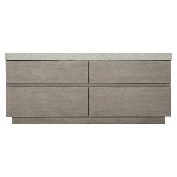 Bernhardt Bernhardt Ritter Dresser With Flint Oak Case & Sand Grey Cast Concrete Top, 4 Soft-Close Drawers, 309052