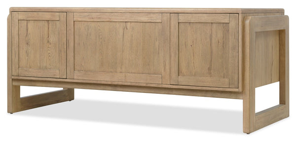 Hooker Furniture Kalamazoo Executive Desk With Aged Oak Veneer, Vintage-Industrial Design, Ample Storage & Keyboard Tray 6062-10462-80