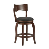 Homelegance By Top-Line Beckham Swivel 24-inch Brown Counter Height Barstool Dark Grey Rubberwood