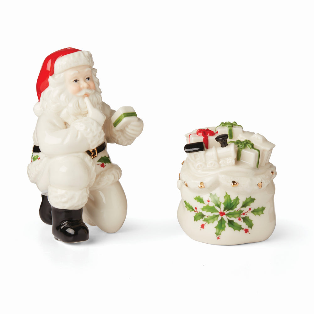 Lenox Holiday Figural Salt & Pepper Set Red & Green, IVORY PORCELAIN 895046