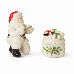Lenox Holiday Figural Salt & Pepper Set Red & Green, IVORY PORCELAIN 895046
