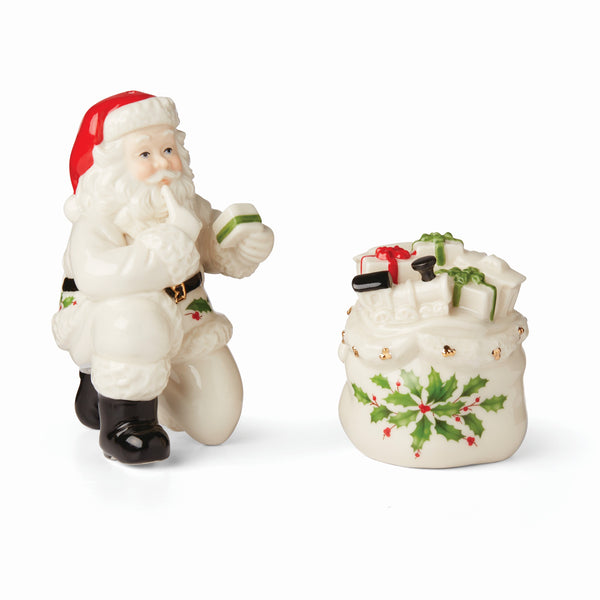 Lenox Holiday Figural Salt & Pepper Set Red & Green, IVORY PORCELAIN 895046
