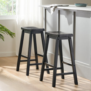 English Elm Pomeroy Saddle Seat Barstool Contoured Counter Height Perch for Kitchen or Home Bar 56484.00
