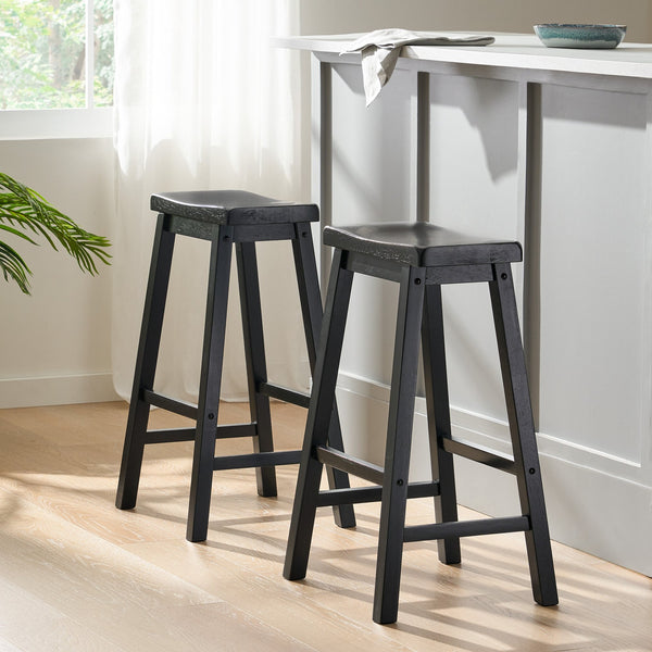 English Elm Pomeroy Saddle Seat Barstool Contoured Counter Height Perch for Kitchen or Home Bar 56484.00