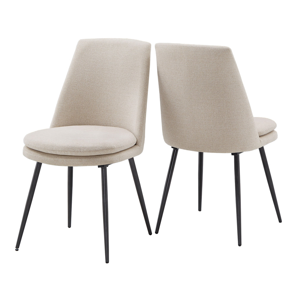Homelegance By Top-Line Fabrizio Upholstered Dining Chairs (Set of 2) Beige MDF