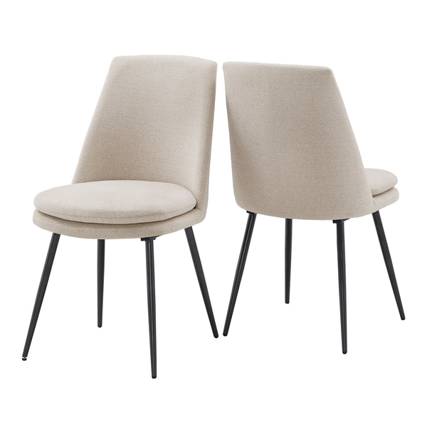 Homelegance By Top-Line Fabrizio Upholstered Dining Chairs (Set of 2) Beige MDF