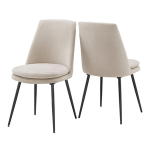 Homelegance By Top-Line Fabrizio Upholstered Dining Chairs (Set of 2) Beige MDF