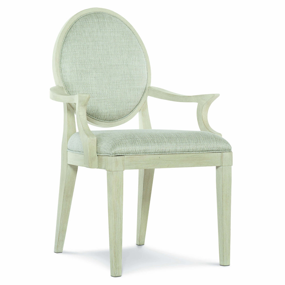 Bernhardt Bernhardt East Hampton Oval Back Arm Chair In Cerused Linen Finish — Plush Gray Upholstery, Sculpted Curves And Solid Ash Frame For Timeless Modern Comfort 395562