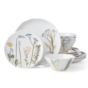 Lenox Wildflowers 12-Piece Dinnerware Set White, WHITE STONEWARE 896601