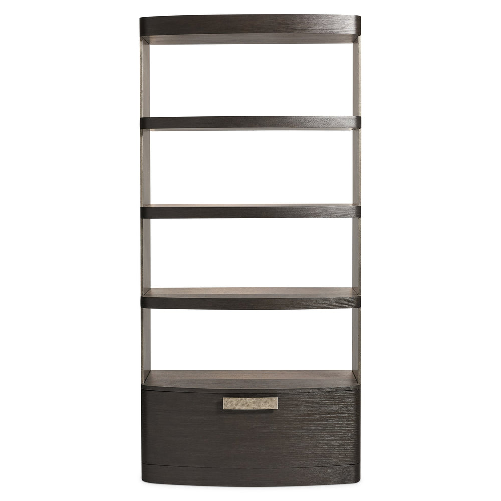 Bernhardt Bernhardt Geneve Wire-brushed Oak Metal Etagere Open Shelving Display Bookcase 392818