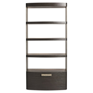 Bernhardt Bernhardt Geneve Wire-brushed Oak Metal Etagere Open Shelving Display Bookcase 392818