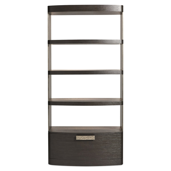 Bernhardt Bernhardt Geneve Wire-brushed Oak Metal Etagere Open Shelving Display Bookcase 392818