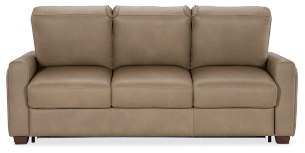 Hooker Furniture Griffin Top-grain Leather Queen Sleeper Sofa with Track Arms for Living Rooms SS179-QS03-086