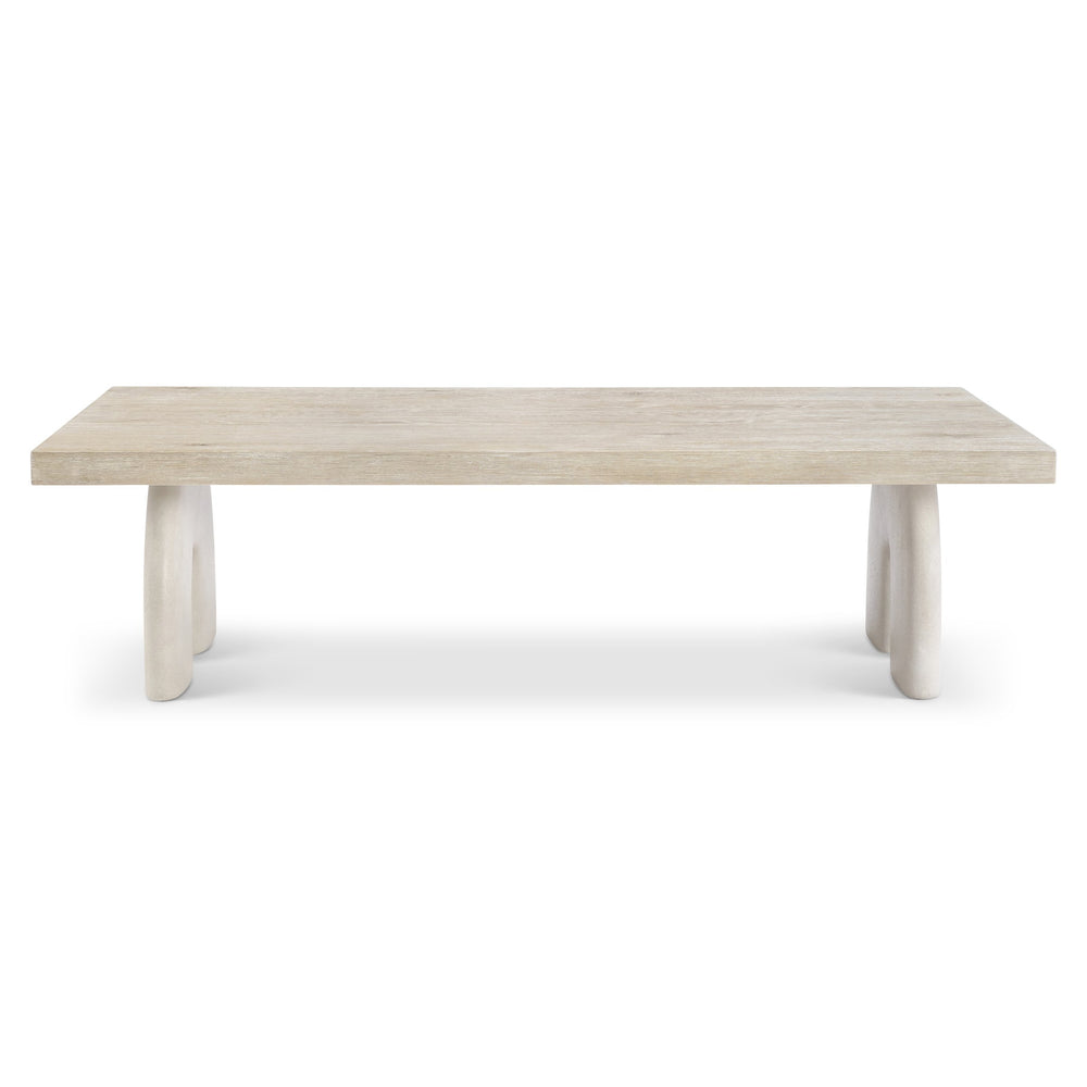 Bernhardt Bernhardt Antibes Cocktail Table — Sculptural Arched Concrete Supports With Roz Oak Top, Rustic Modern Appeal 350022
