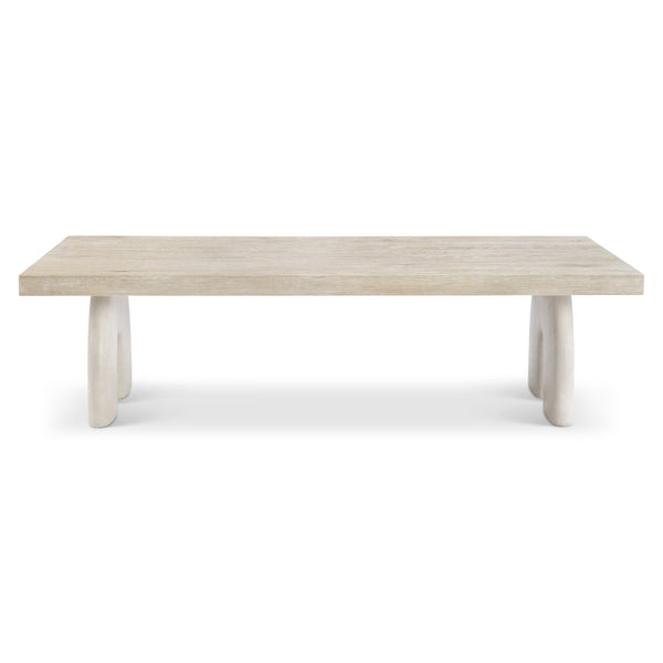 Bernhardt Bernhardt Antibes Cocktail Table — Sculptural Arched Concrete Supports With Roz Oak Top, Rustic Modern Appeal 350022