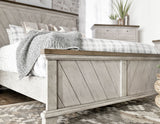 English Elm Steve Silver - Bear Creek - King Bed - Whitewashed Gray