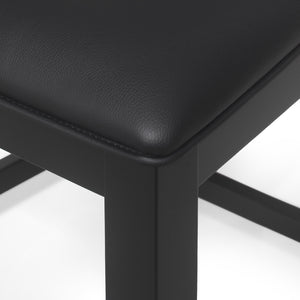 English Elm Christopher Knight Home® - Farmhouse Upholstered Wood Counter Stools Set of 2 — Rustic Ladderback PU Seats, Rubberwood Frame, Cozy Comfort Black 69005.00BLK