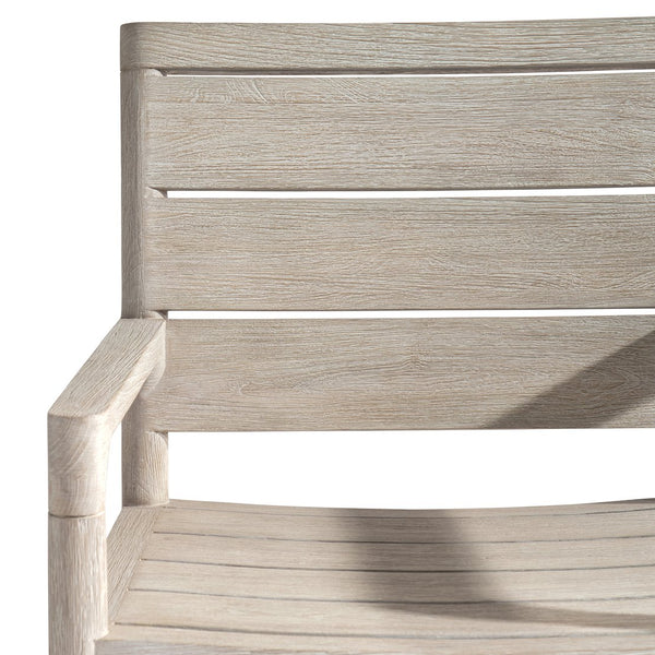 Bernhardt Bernhardt Marco Outdoor Arm Chair In Carbonized Teak Sea Oat Finish — Durable Ergonomic Slatted Design X06556