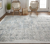 Feizy Rugs Elias Viscose/Wool Hand Loomed Casual Rug Green/Blue/Ivory 2'-9" x 10'