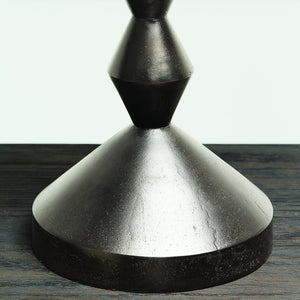 Bernhardt Bernhardt Mirabelle Cast Aluminum Round Chairside Table With Black Nickel Finish, Sculptural Pedestal (14.25"W X 20.25"H) 375162