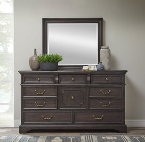 Pulaski Furniture Hickory Creek Dresser Mirror – Elegant Rectangular Design With Rich Brown Velvet Finish & Timeless Charm Brown Rubber Wood,Mirror P386110-pulaski