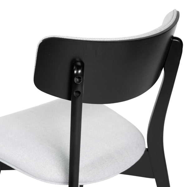 English Elm Christopher Knight Home® - DINING Mid-Century Upholstered Dining Chairs Set of 2 with Rubberwood Splayed Legs and Curved Silhouette LIGHT GREY 61760.00OAKLGRY