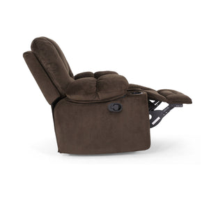 English Elm Christopher Knight Home® - Luxurious Manual Recliner Chair with Skin-Friendly Fabric, Dual Cup Holders, Ergonomic Padded Comfort Chocolate 57578.00CHO