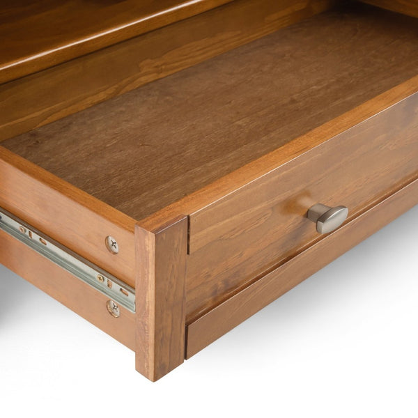 English Elm Warm Shaker Square Coffee Table – Handcrafted Solid Wood With Storage, Light Golden Brown Finish B136P159565-GIGA