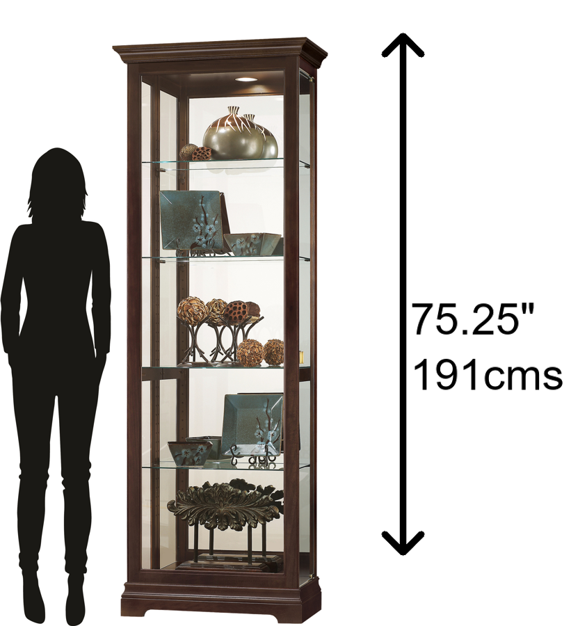 Hekman Furniture 680671 Brantley Curio Cabinet - Elegant Espresso Finish With Adjustable Shelves & Safety Features Espresso Brantley Curio Cabinet 680671